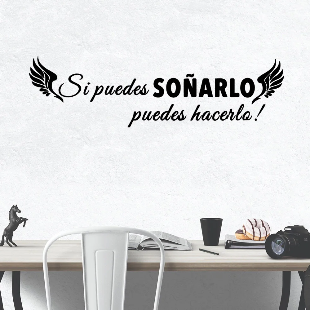 Pegatinas de vinilo para pared con frase de citas españolas grandes, para  oficina, habitación, estudio, dormitorio, decoración del hogar, Mural,  calcomanía de pared DS44 - AliExpress, image size:1000x1000