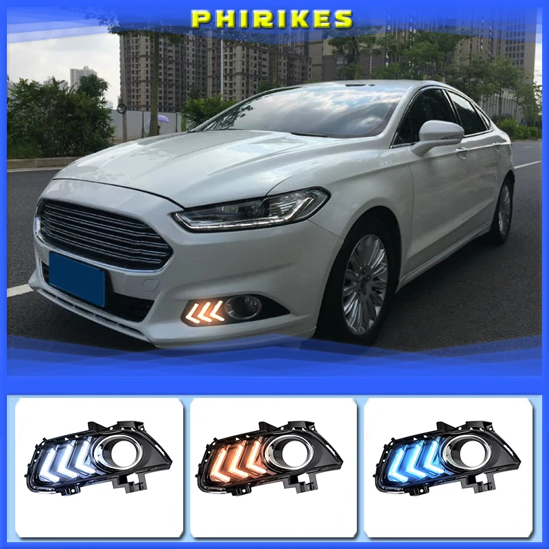 

Для Ford Mondeo Fusion 2013 2014 2015 2016 с поворотным желтым реле сигнала водонепроницаемый автомобильный DRL 12 В светодиодный светильник