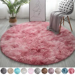 200cm Fluffy Round Rug Carpets for Living Room Bedroom Home Decor Grey/Pink Thick Plush Carpet Kids Room Mat Large Shaggy Rugs