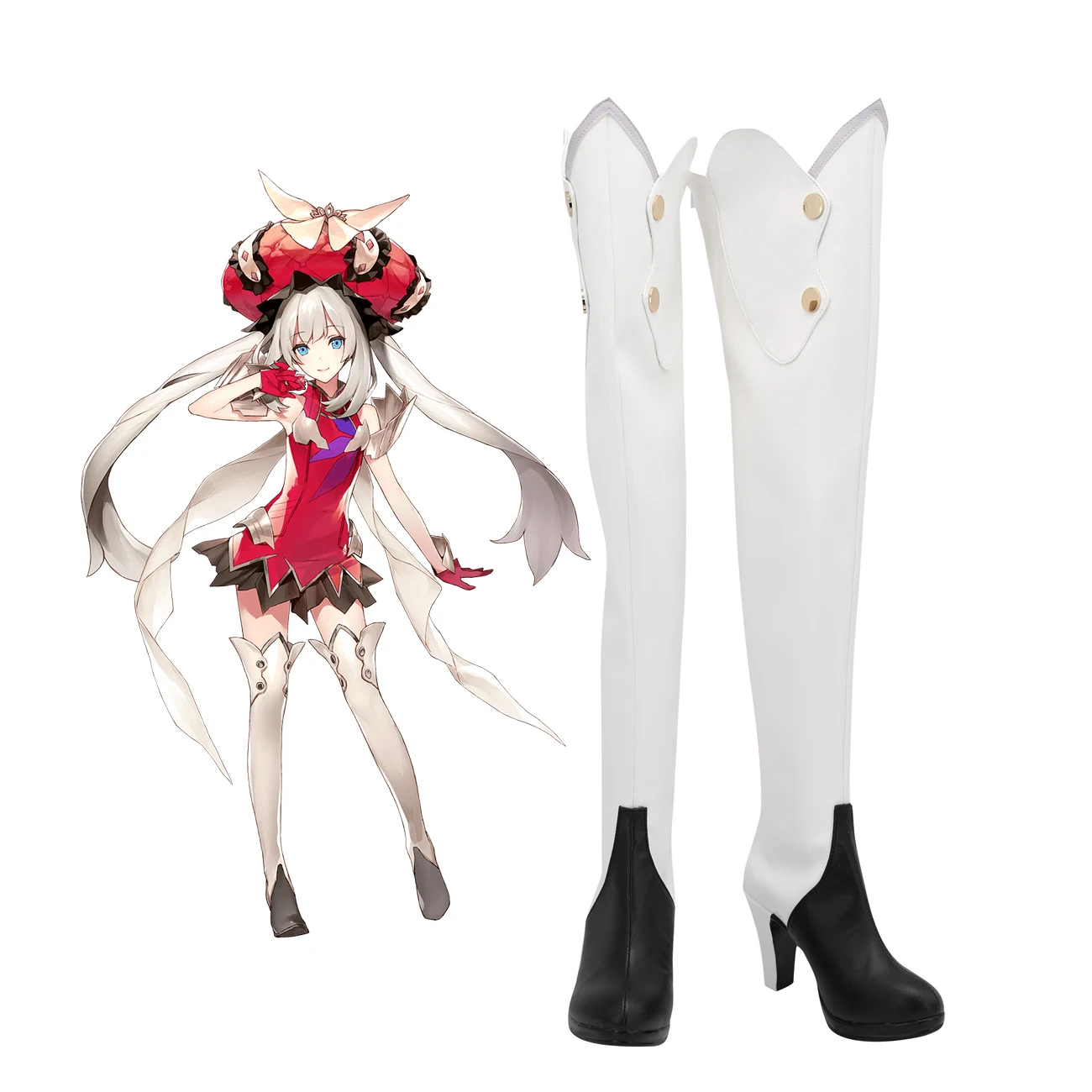 

FGO Marie Antoinette OverKnee Boots Cosplay Fate Grand Order Marie Cosplay Shoes High Heel Boots for Unisex