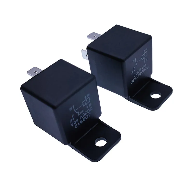 40A Auto Car Relay JD2912 with Mounting Hole 4 Pin 5 Pin DC 12V 24V 36V 48V 72V with Relay Socket Relay JD2912