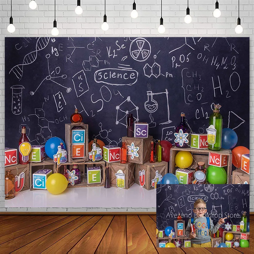 

Avezano Science Party Photography Backdrop Mad Scientist Invitation Boy Photophone Photo Background Studio Photozone Decor Props