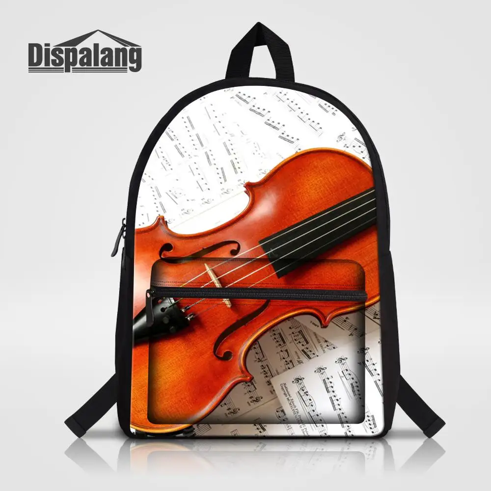 Violin Pattern Laptop Backpack For College Women Travel Lightweight 14 Inch Computer School Bookbag Children Big Schoolbag