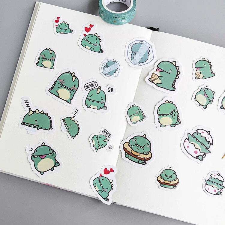 Kawaii Bullet Dinosaur Cute Diary Stickers Scrapbooking Japanese Stationery Decoration Chancery Material Escolar OT3750