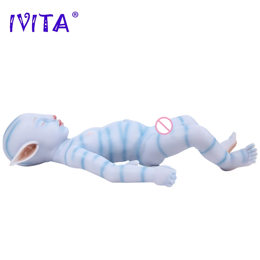 IVITA WG1806 51cm 2900g 100% 풀 실리콘 리본 베이비 돌 리얼리틱 잠자는 아기 눈 감은 아바타 영화 장난감 어린이 선물