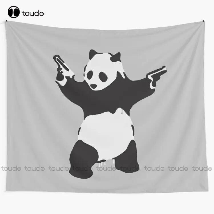 Banksy Pandamonium Armed Panda Artwork Pandemonium Street Art Design For Posters Prints Tshirts Men Women Tapestry Wall Tapestry