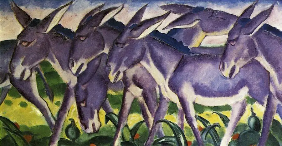 

100% handmade Oil Painting reproduction on linen canvas,deer in the snow 1911 by Franz Marc,Free Shipping,High Quality