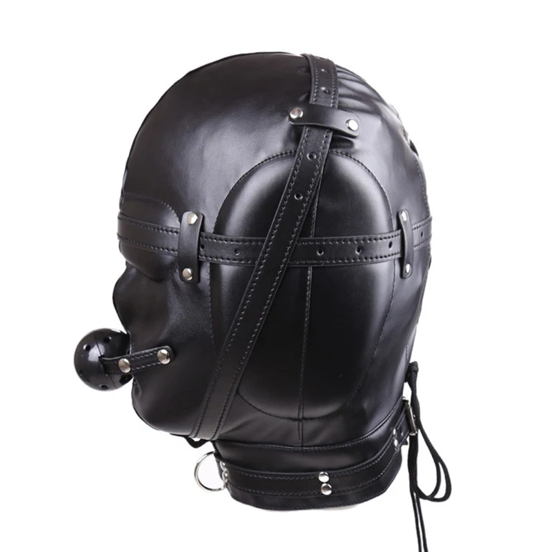 2023 New BDSM Bondage Mask With hollow Mouth Gag SM Totally Enclosed Hood Sex Slave Head Hood Sex Toys For Couples Sex product