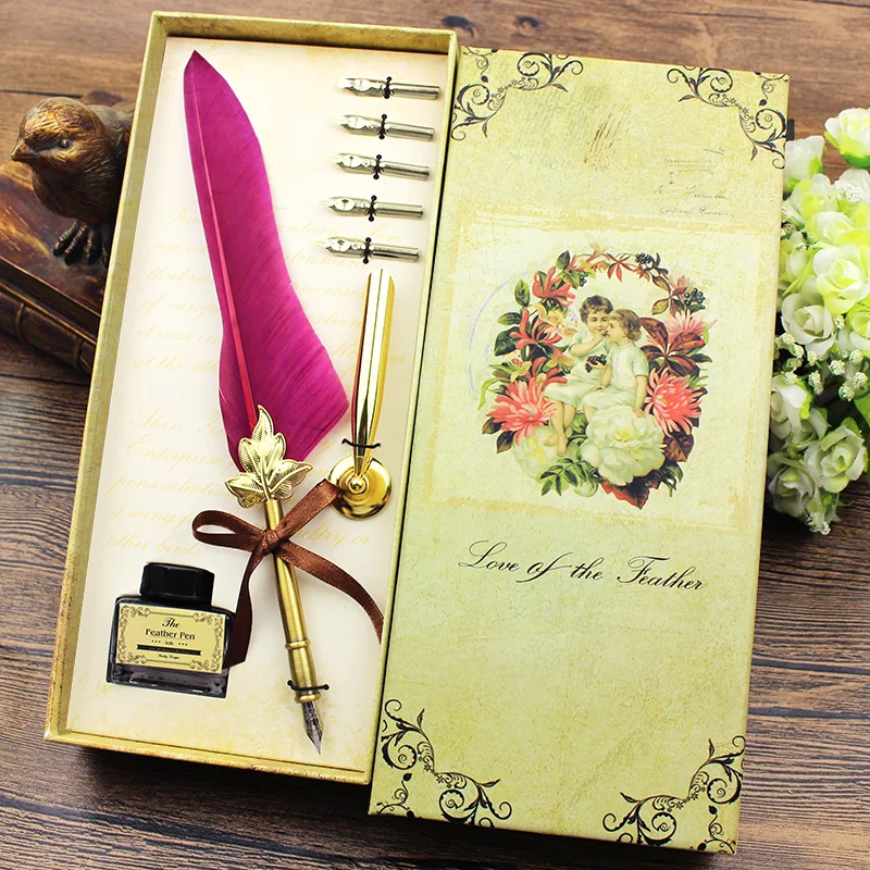

FEATTY Valentine's Day Gift Quill Stand and Ink Set T01DE-S2