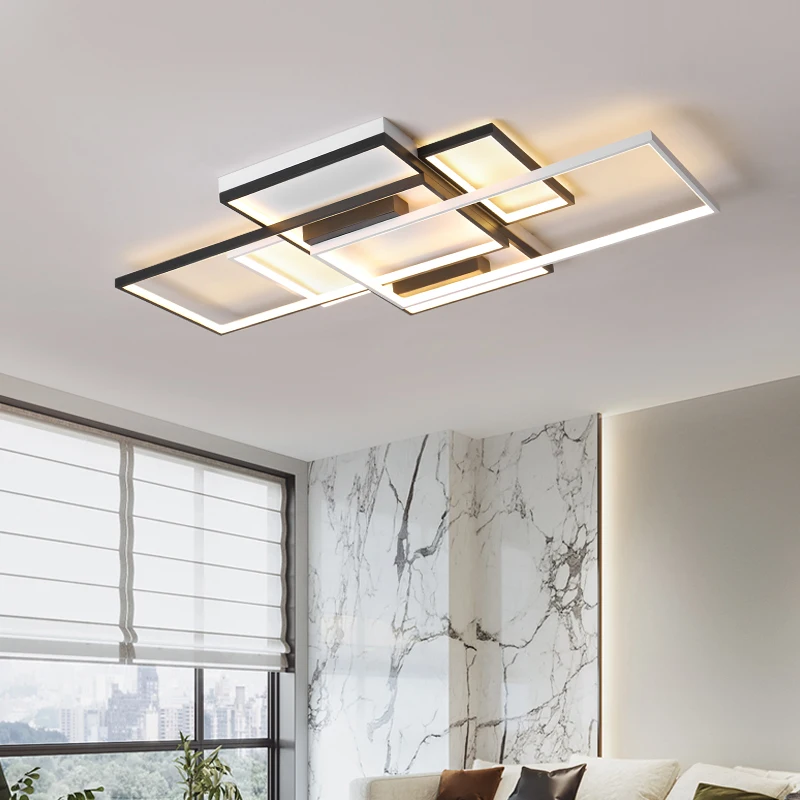 Lamps and Lanterns Simple Modern Personality Led Ceiling Lighting Creative Rectangular Hall Lights New Style Living Room Lights