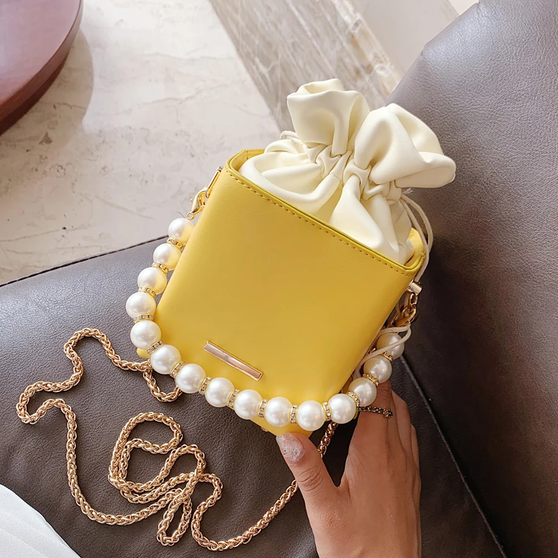 Box Shape Pu Leather Crossbody Bags for Women 2021 Drawstring Sweet Shoulder Handbags Female Travel Summer Cross Body Bag
