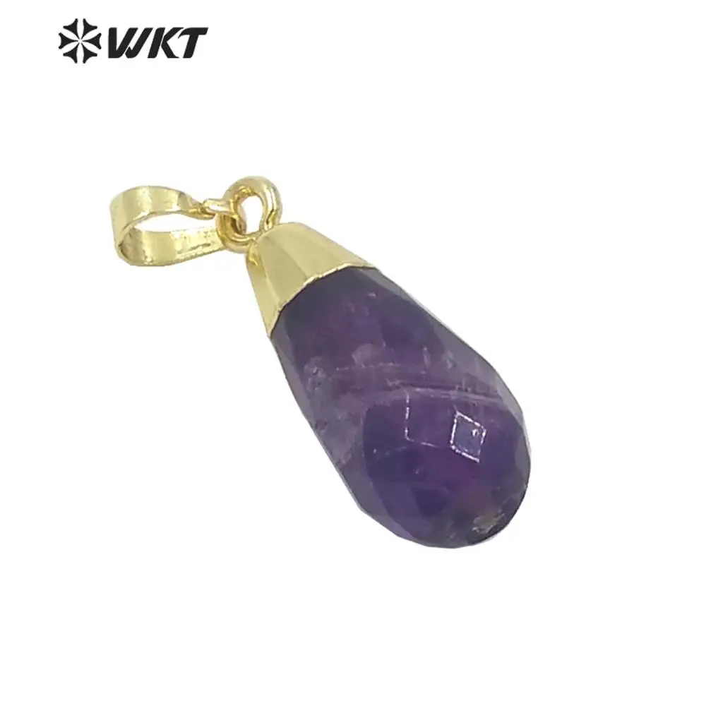 

WT-P1567 Popular Water-Drop Faceted Drop Pendant Hight Quality Boho Natural Stone Pendant Jewelry Gift