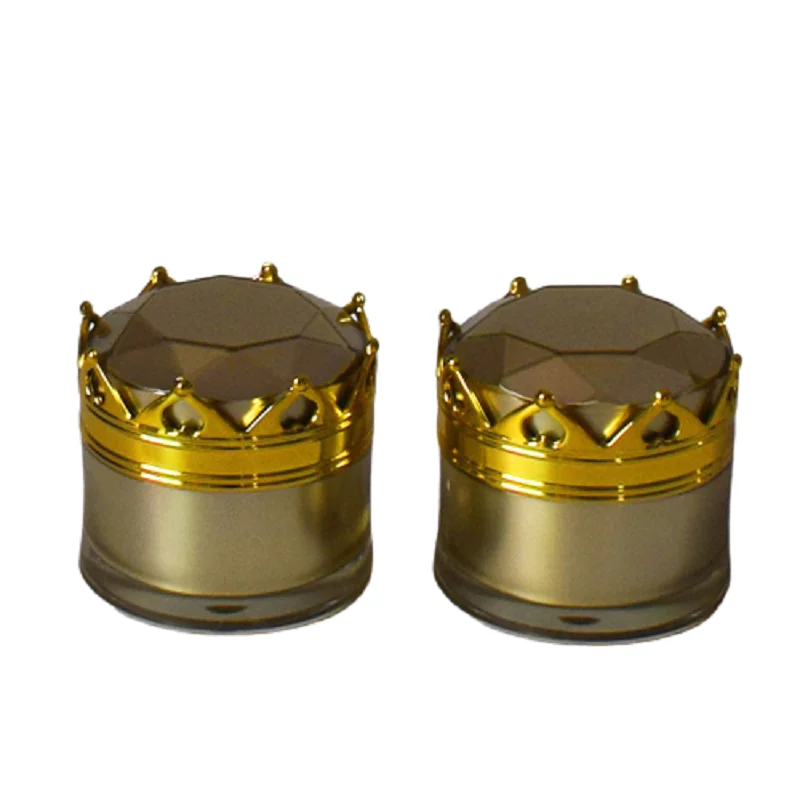 

Empty 15G Face Cream Jar Gold Crown Shape Eye Cream Jar Pot Skincare Packaging Bottle Acrylic Lady Cream Container 10/30pcs