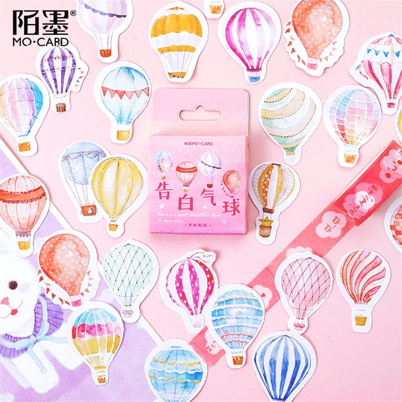 46PCS/Set Love Story Balloon Diary Stickers diy Scrapbooking Decoration Stationery Kawaii Sticker Supplies