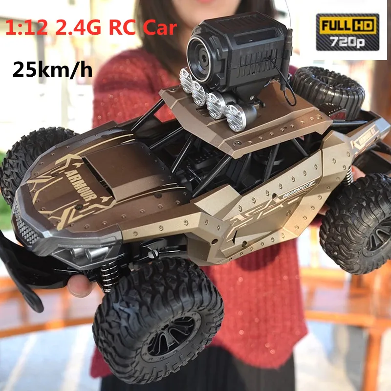 

720P HD видео пульт дистанционного управления автомобиль 1:12 4WD Радио Rc автомобили для взрослых 25 км/ч Wifi Fpv высокоскоростной пульт дистанционного управления внедорожник