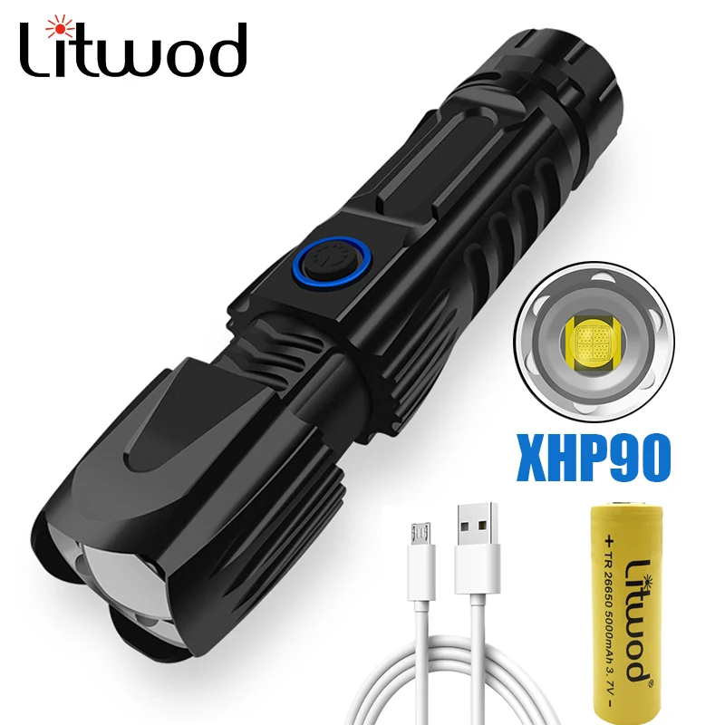 xhp90 W69Z40 led flashlight Super bright hunting Camping flashlight power 26650 battery powerful Tactical Flash light torch