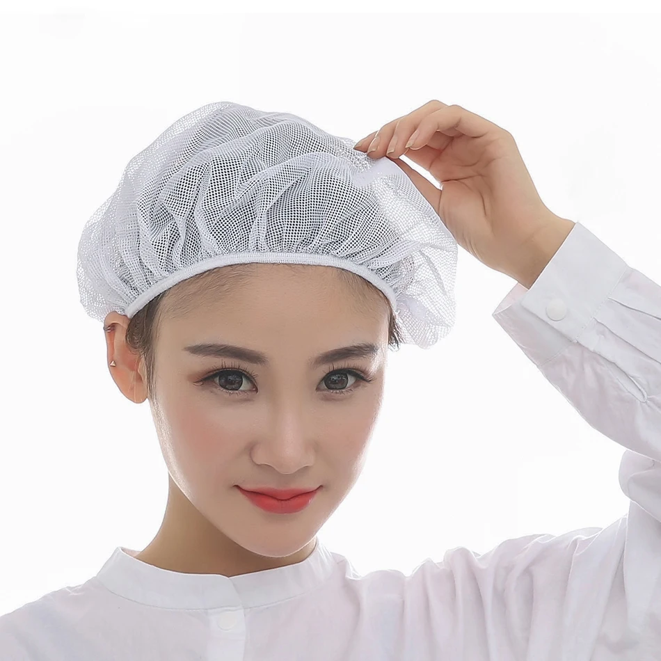 Casquette en maille élastique noire pour homme et femme, chapeau anti-poussière respirant pour Chef de travail, Restaurant, hôtel, boulangerie, atelier