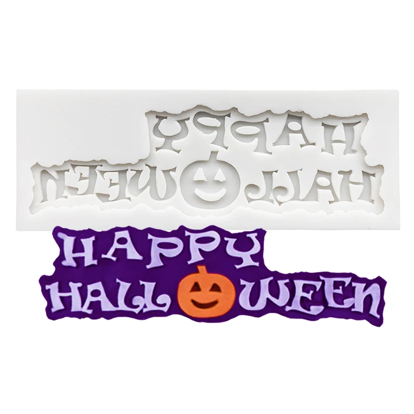 Happy Halloween Silicone Mold Sugarcraft Chocolate Cupcake Baking Mold Fondant Cake Decorating Tools