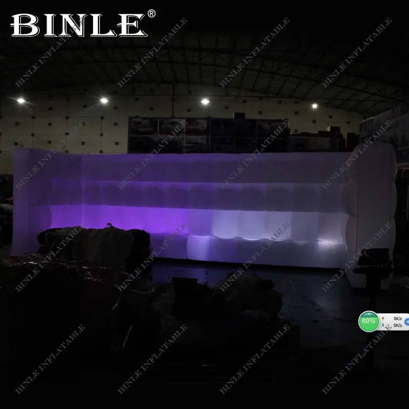 Fantastic 8m square inflatable led wall photo booth air wall for exhibition