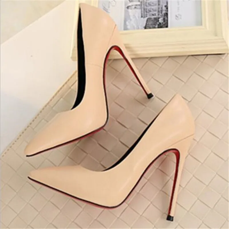 Shoes Woman High Heels Pumps Tacones Pointed Toe Stilettos Talon Femme Sexy Ladies Wedding Shoes Black Heels Big Size