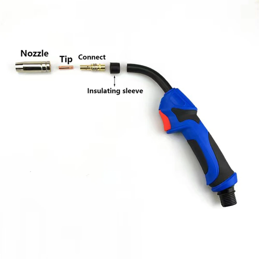 Boquilla de Gas para soplete de soldadura, alta calidad, juego de 5/10/20 piezas, punta de contacto MIG MB-15AK x 25mm, 0,8/1,0/1,2mm para soplete de soldadura 15AK