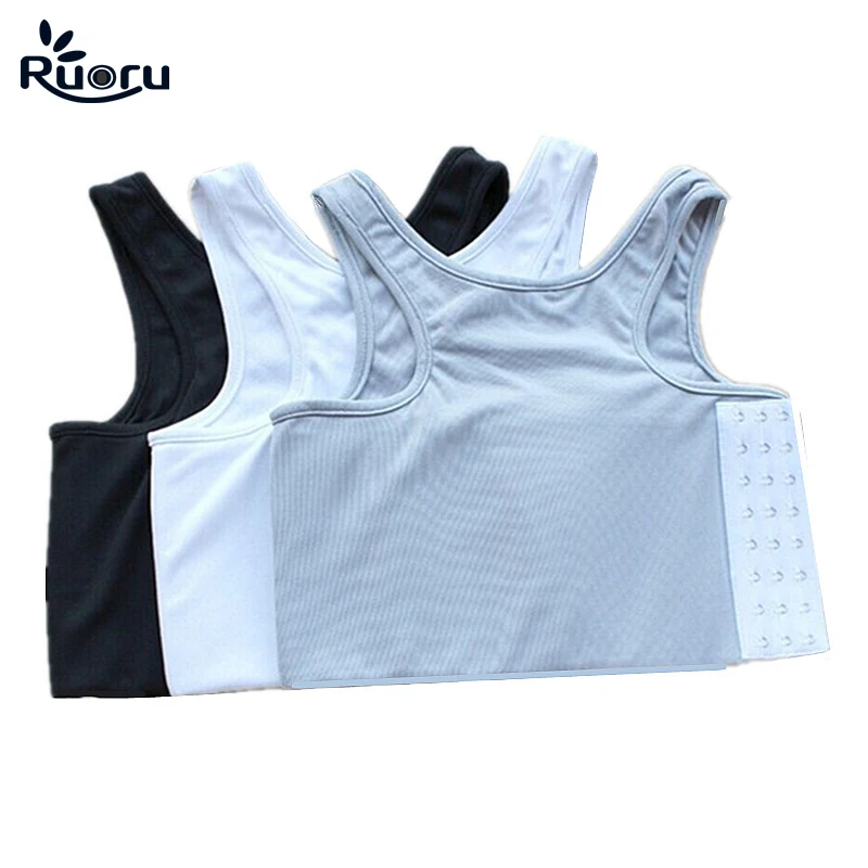 

Ruoru S-4XL Strengthen Bandage Reinforced Short Corset Tomboy Lesbian Tank Tops Chest Shaper Breast Binder Trans Vest Underwear