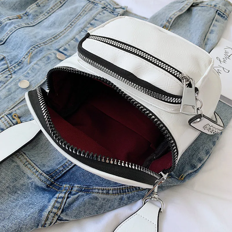 NIGEDU Glossy Wide strap Women shoulder bag designer rivet crossbody bags for female Handbags silver bolsas feminina black