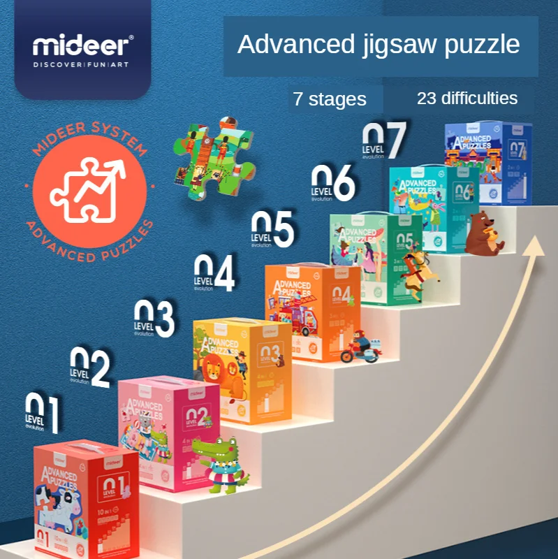 MiDeer Advanced Puzzles Tangram jigsaw puzzles Animals Seasons Vehicles Adventure for children kids from 1.5Y+ to 7Y+