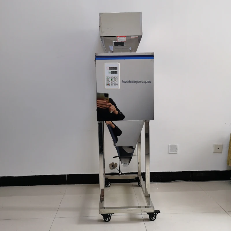 

Automatic Weighing Granule Powder Filling Machine 999G Tea Granule Quantitative Seeds Salt Rice With Rack Packaging Machine