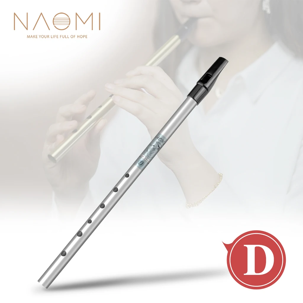 

NAOMI High D Irish Whistle Flute Silver Plated Aluminum Tube Six-holed Flageolet Woodwind Instrument Flute