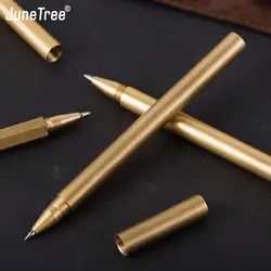 Brass Pen Solid Portable Pocket Copper hexagonal Pen Stationery Coper Ballpen Ballpoint Writing metal Office school Supplies