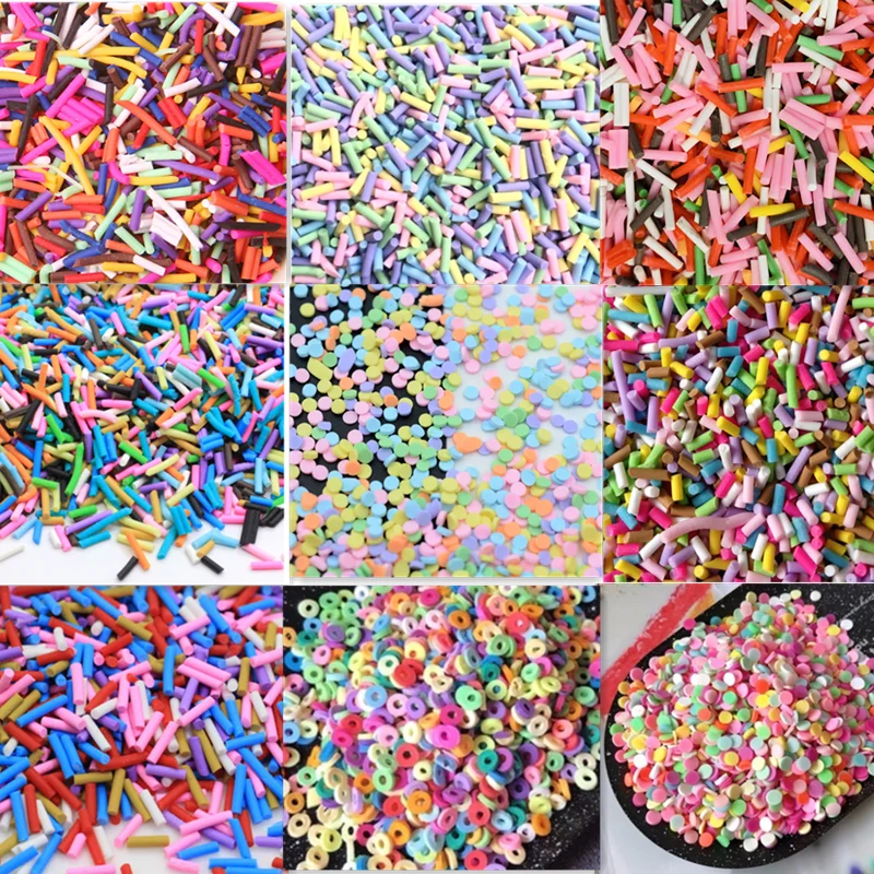 500g/Lot Mixed Colors Pastel Candy Polymer Clay Sprinkles Beads Soft Pottery Cutter for Decoration DIY Crafts