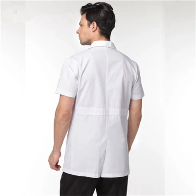 Men white Medical Coat Clothing Medical Services Uniform Nurse Clothing Short-sleeve Polyester Protect lab coats Cloth