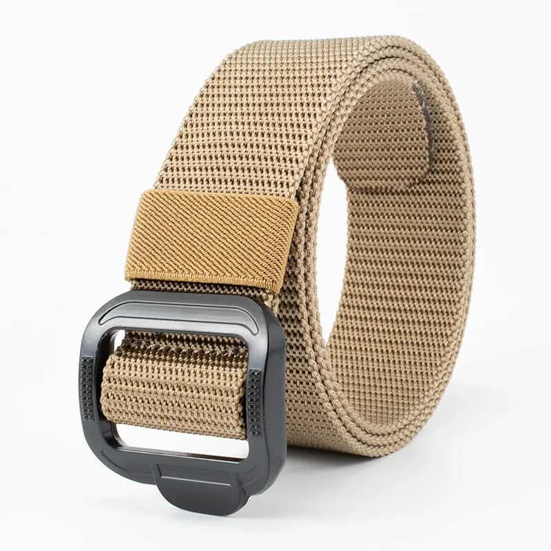 

Hot Selling Simple Design Nylon Outdoor Tactical System Men's Belt Alloy Button 115cm Long and 3.8cm Wide