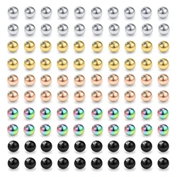 100X Mix Color 14g 16g Replacement BALLS Gold Black Multicolor Balls Nose Labret Helix Piercing Beads Stainless Steel Jewelry