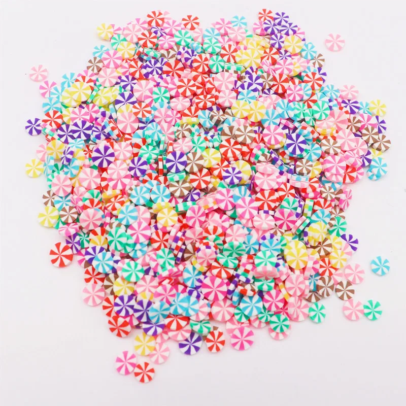 Bulk 5MM Colorful Peppermint Christmas Candy Polymer Clay Slices Sprinkles Christmas Sugar Sprinkles for Slime Handcraft DIY