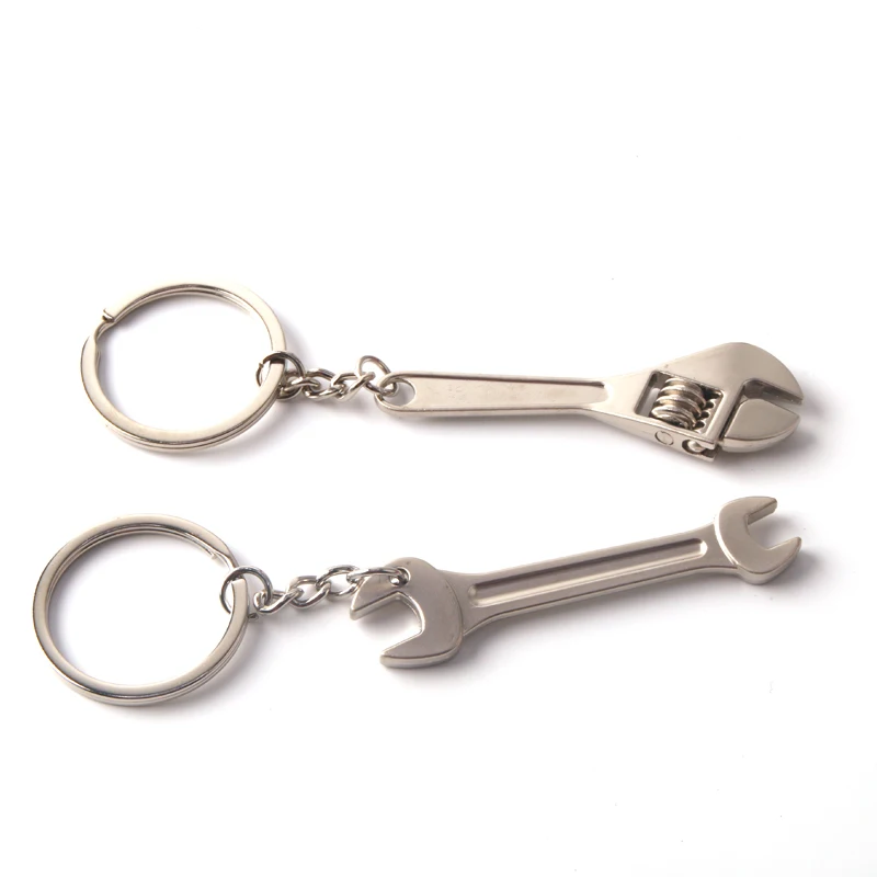 Wrench Keychain Stainless Steel Car Key Ring High-grade Simulation Spanner Key Chain keyring Keyfob Tools Novelty