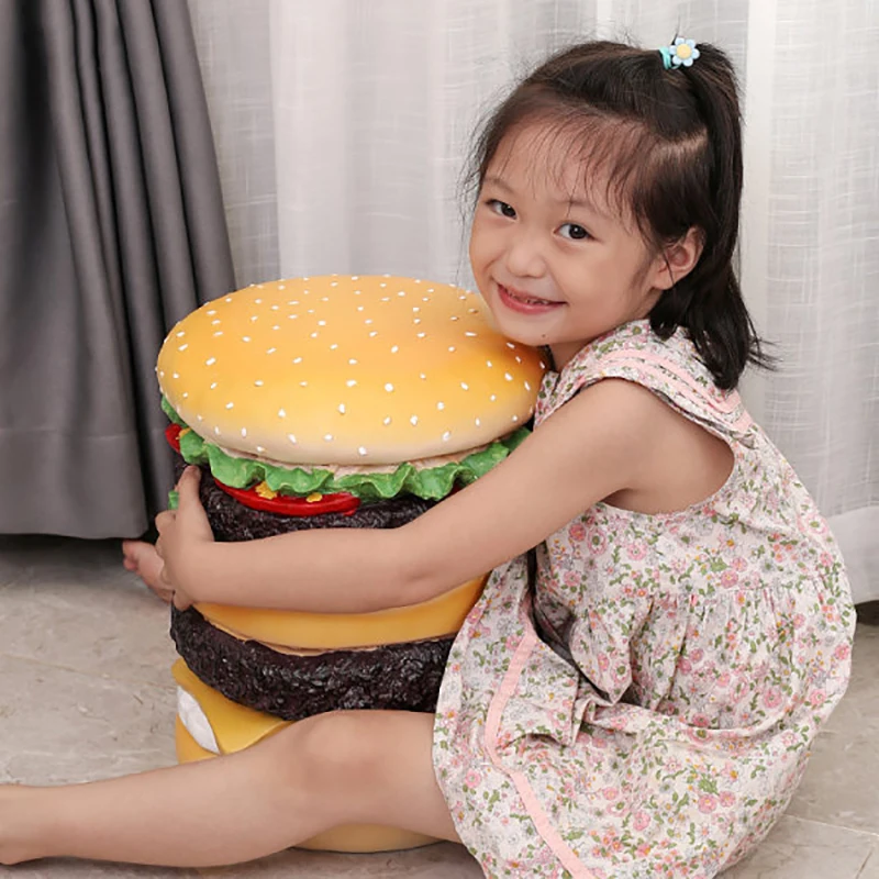 Creative Hamburger Stool Porch Wear Shoes Stool Living Room Footstool Children's Learning Stool Home Soft Decoration Shopping