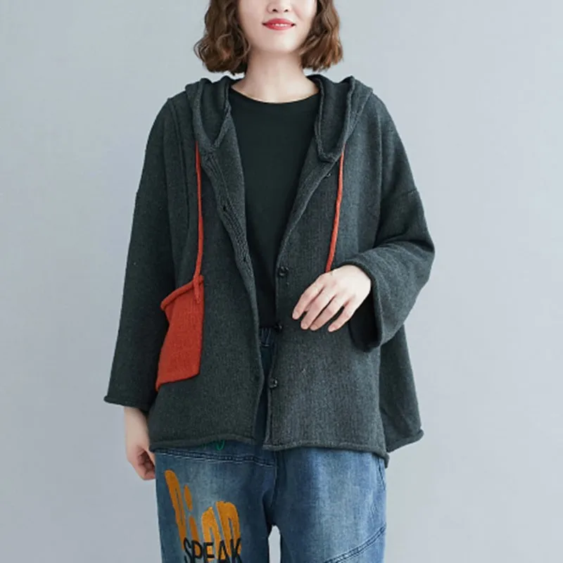 Women Knitted Cardigan Coats New Arrival 2020 Autumn Winter Korean Vintage Style Loose Female Casual Sweater S2371