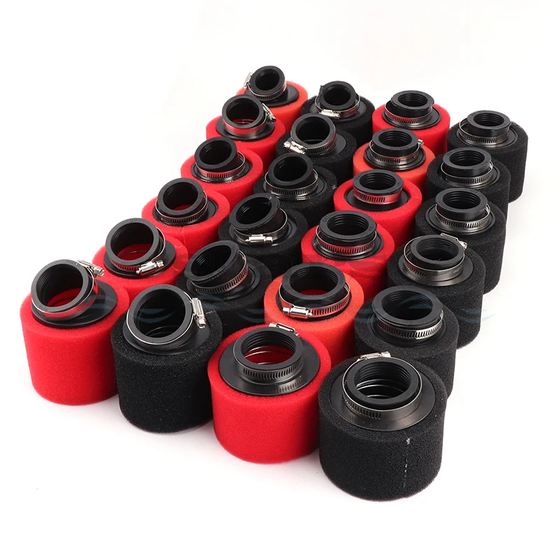 32mm 35mm 38mm 42mm 45mm 48mm Bend Elbow Neck Foam Air Filter Sponge Cleaner Moped Scooter Dirt Pit Bike Motorcycle RED Kayo BSE