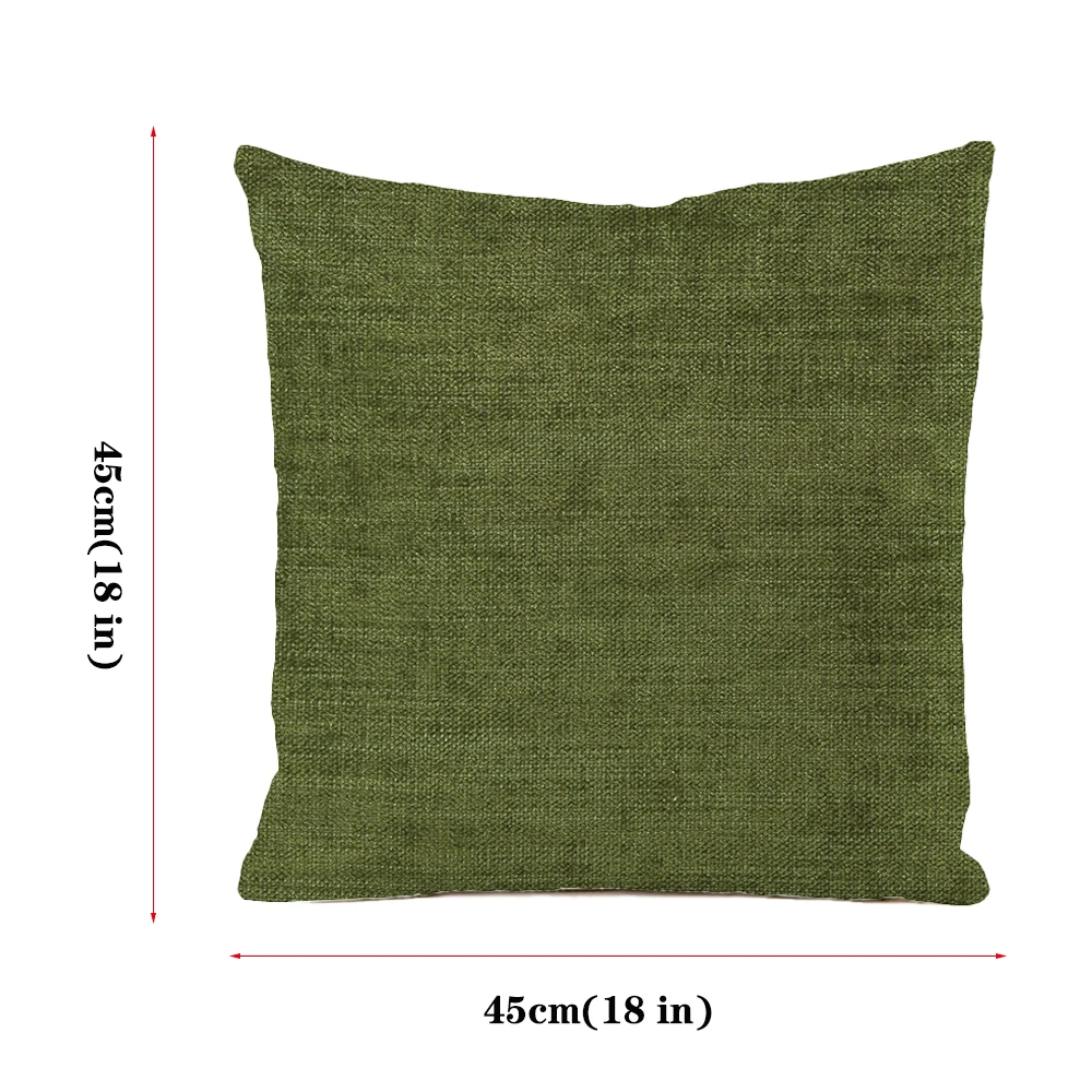 Solid Color Cotton Linen Pillow Case Simple Style Home Decor Cushion Covers 45x45cm Green Blue Yellow Khaki Throw Pillow Cover