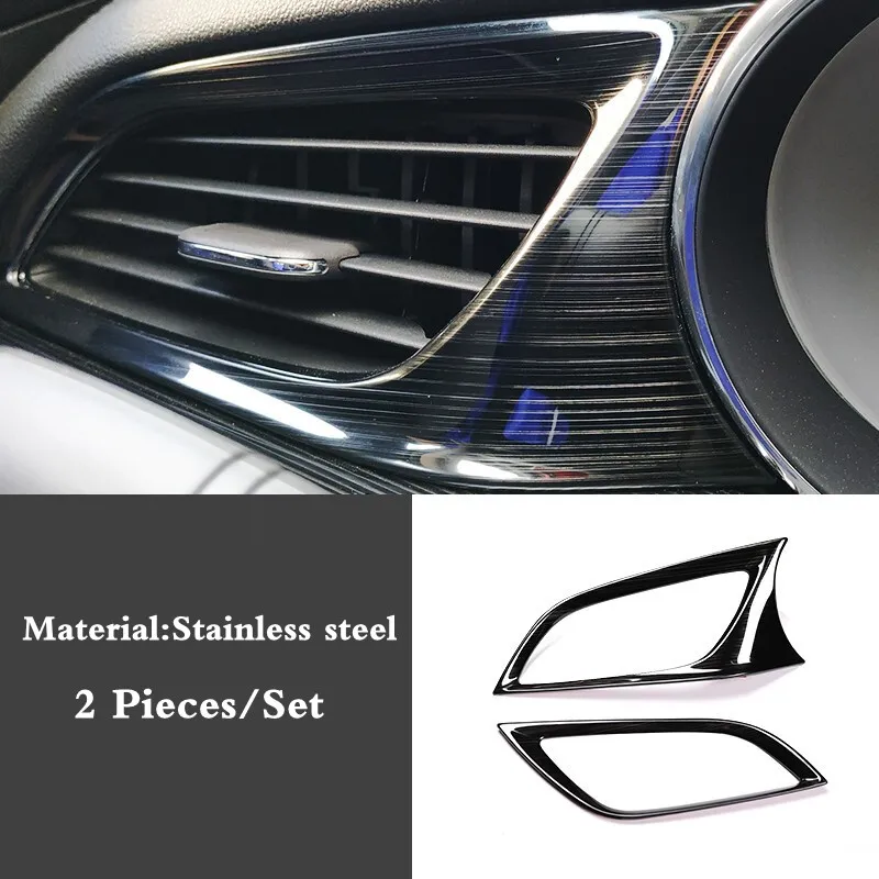 

For Buick Regal 2017 2018 2019 accessories Air Condition outlet Vent frame panel Cover Trim car styling Stainless steel 2pcs