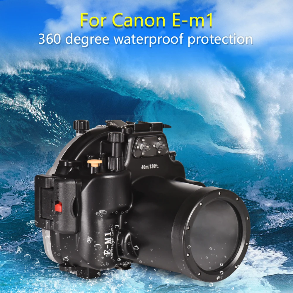 40m 130ft Waterproof Box Underwater Housing Camera Diving Case for Olympus E-M1 EM1 12-40mm Bag Case Cover