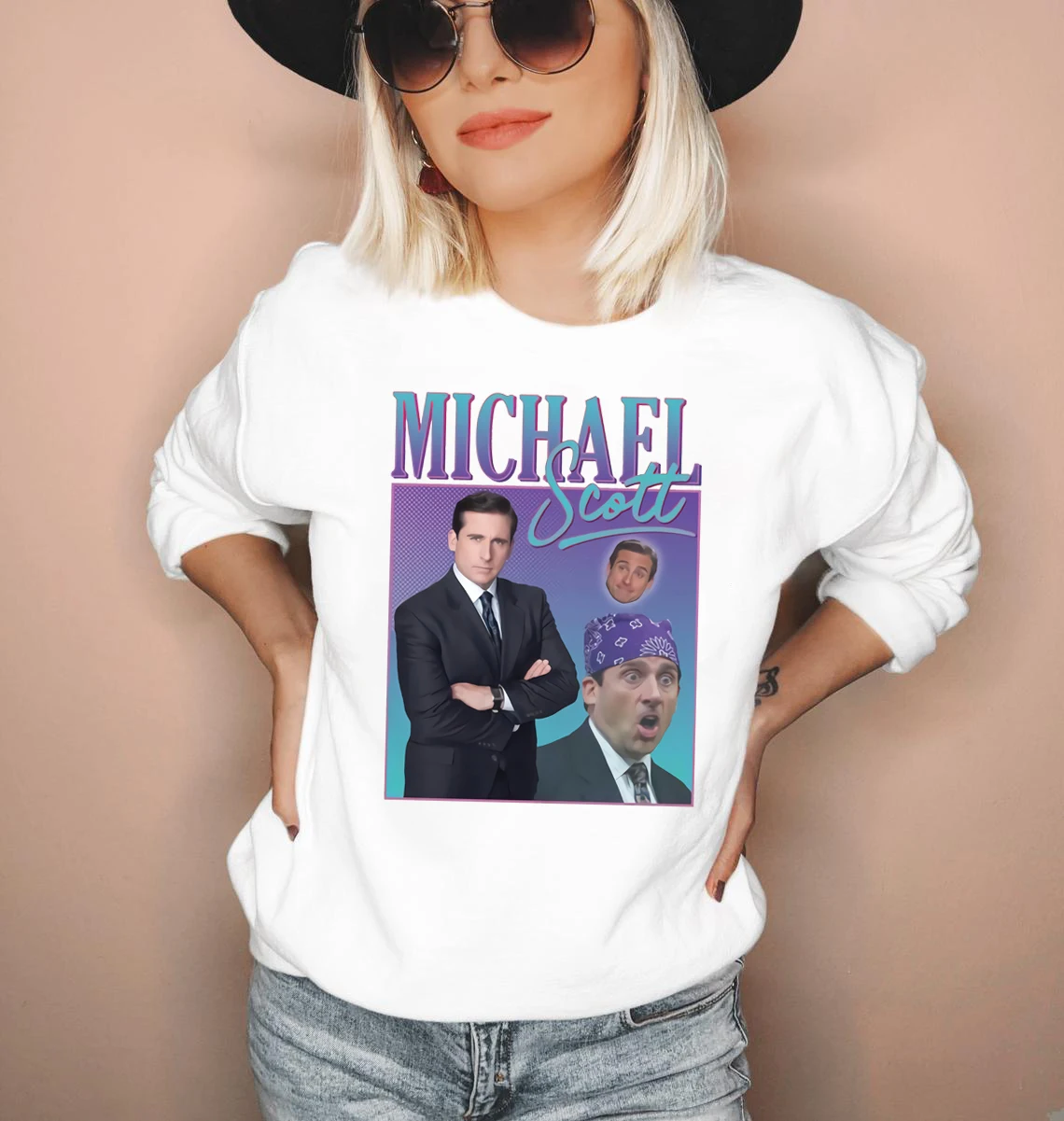 2025年マイケル・スコット オマージュ スウェットシャツ 面白い オフィス テレビ番組風 レトロ ヴィンテージ プルオーバー スウェットシャツ レディース 原宿 パーカー