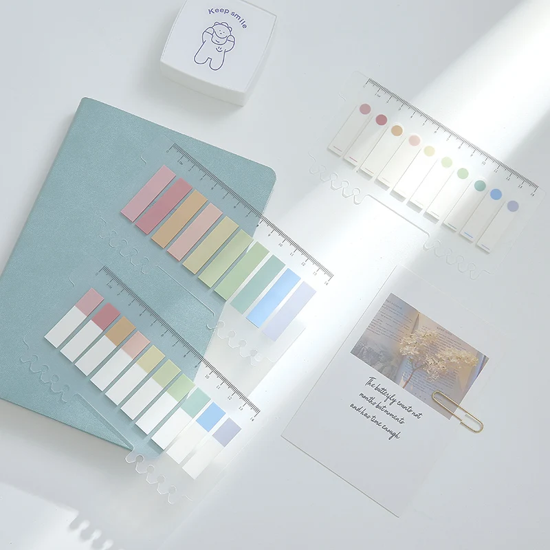 200 pcs Morandi Color PET Loose-leaf Index Sticker Set to do list Accessories Post Mark Sticky Note Stationery Water Proof