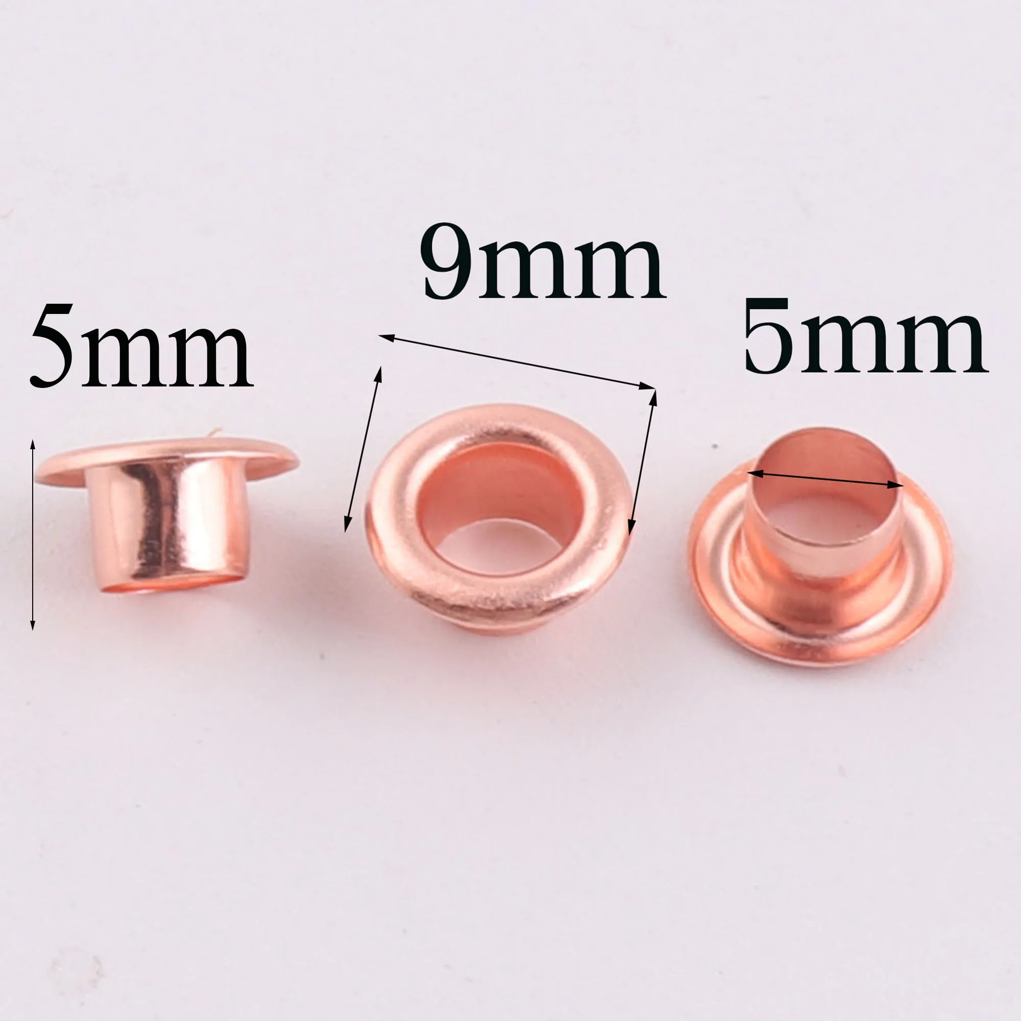 100-200 pcs Rose Gold Eyelets Metal Round Grommet Eyelets Findings Charm Purse Hole Sewing Clothing Shoe Eyelets Craft Supplies