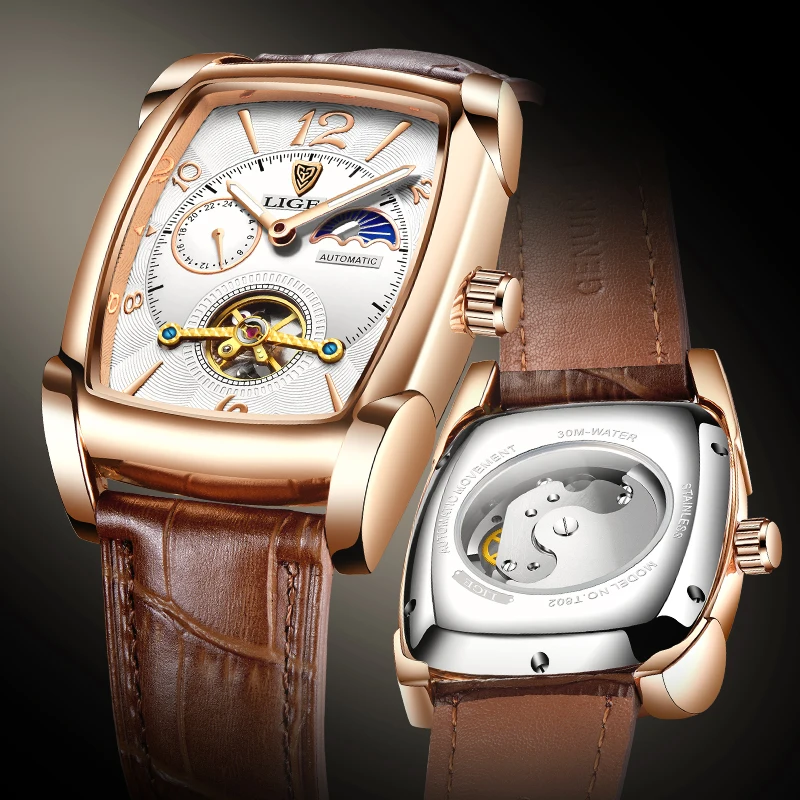 2022 Nieuwe Luik Mannen Horloge Automatische Mechanische Horloge Voor Mannen Zaken Sport Horloge Lichtgevende Waterdichte Lederen Riem Klok