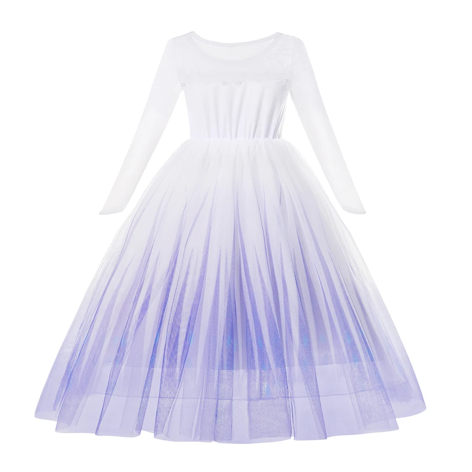 Vestido de Elsa de Frozen para niña y niño, disfraz de princesa Frozen 2, Anna, Elsa, blanco