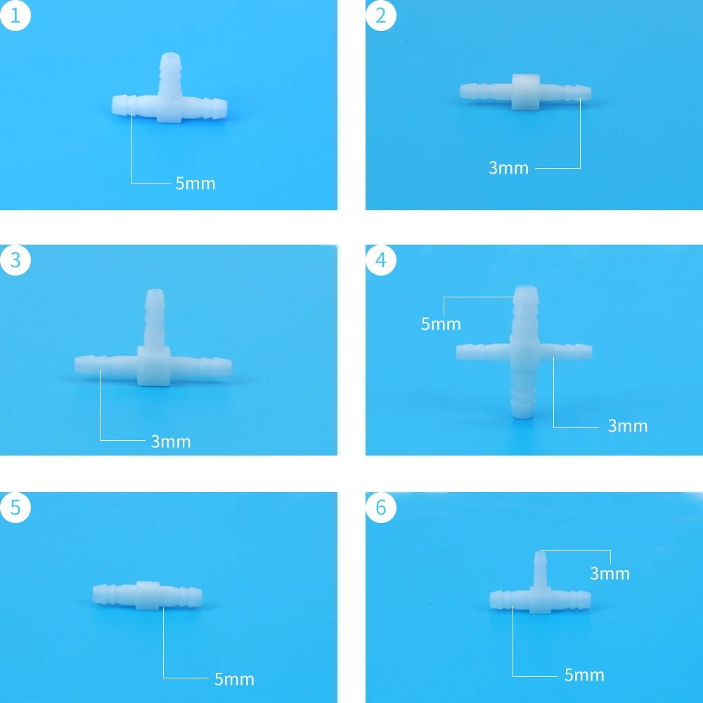 Conectores de manguera en t de plástico PE, accesorios de Acuario, tanque de agua, tubo de bomba de aire, Conector de agua de jardín, laboratorio
