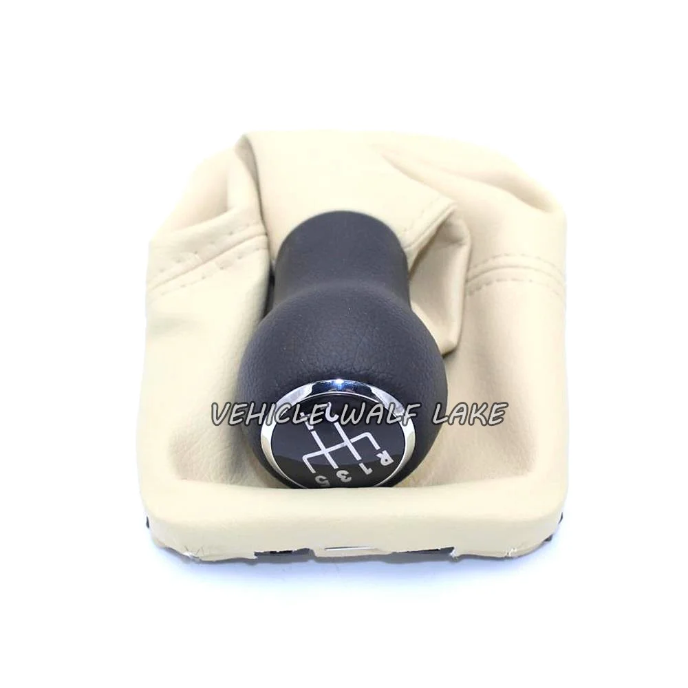 5 Speed Gear Stick Shift Knob Beige Leather Giator For VW Beetle 1998 1999 2000 2001 2002 2003 2004 2005 2006 2007 2008 2009 201 view 4